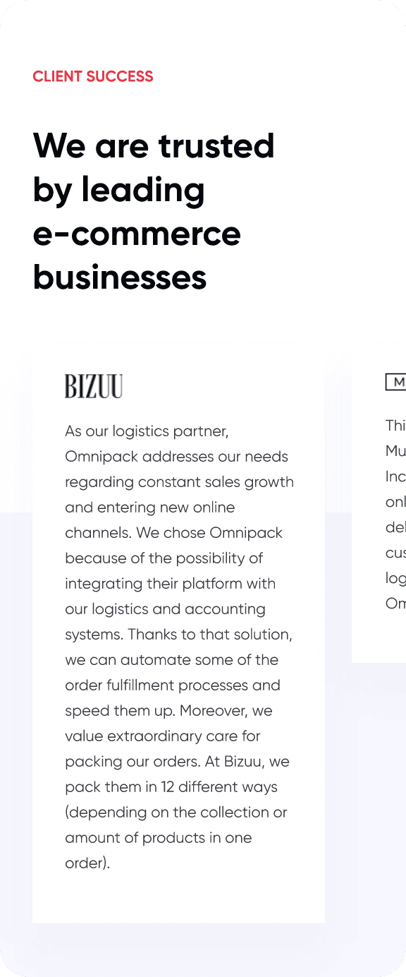 Part of the Omnipack landing page