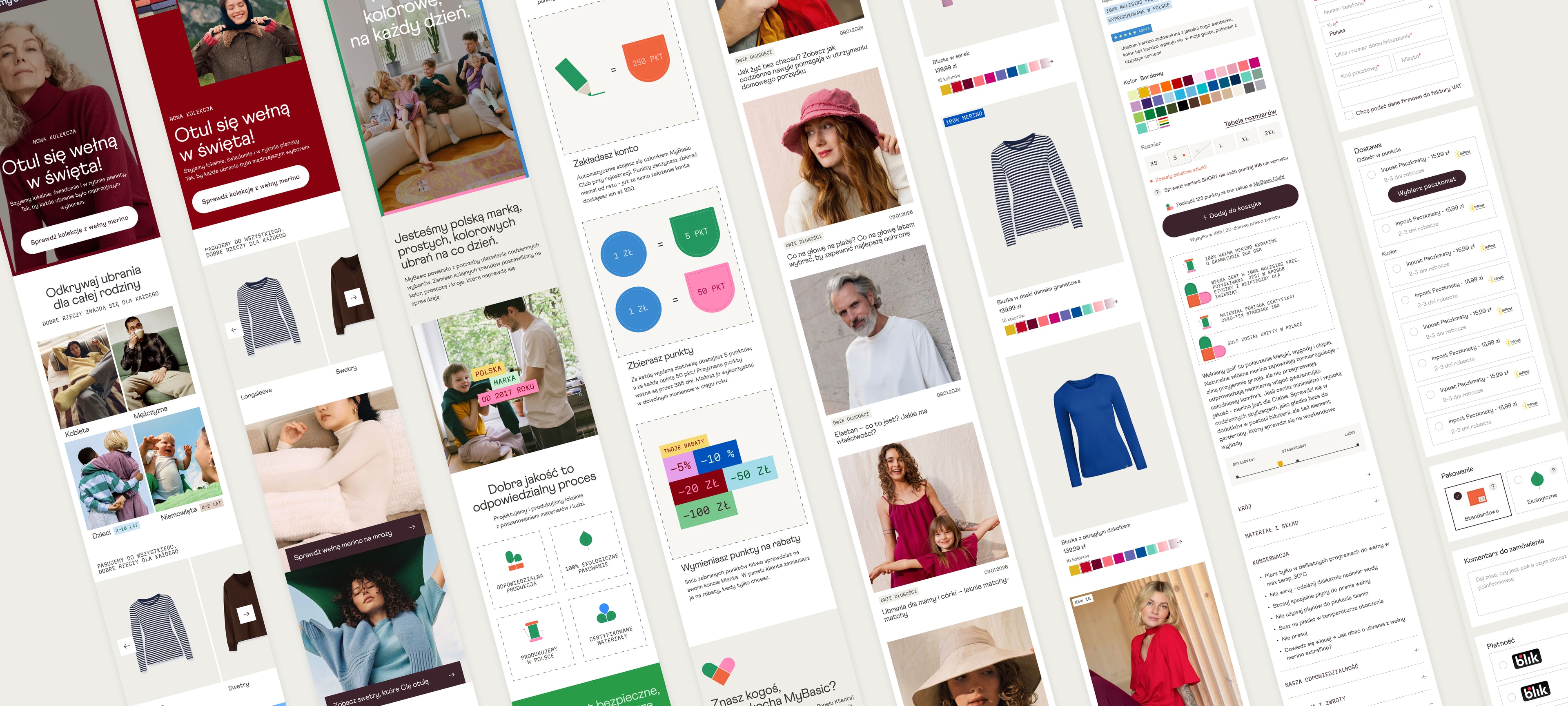 MyBasic mobile storefront - homepage, listing, product page and checkout