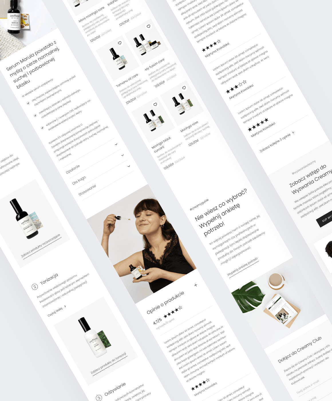 Project - An online store for a natural beauty brand that shows off its clean, minimal cosmetics