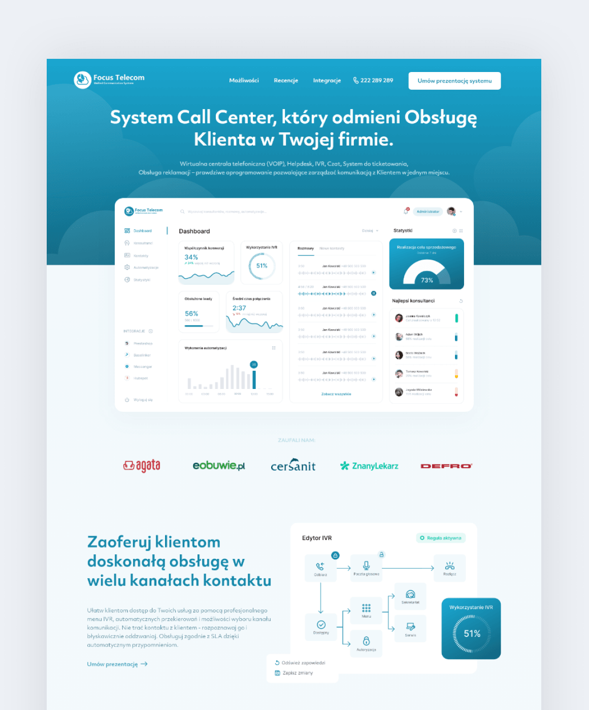 Project - Design and build of a marketing website for a B2B contact-centre software provider