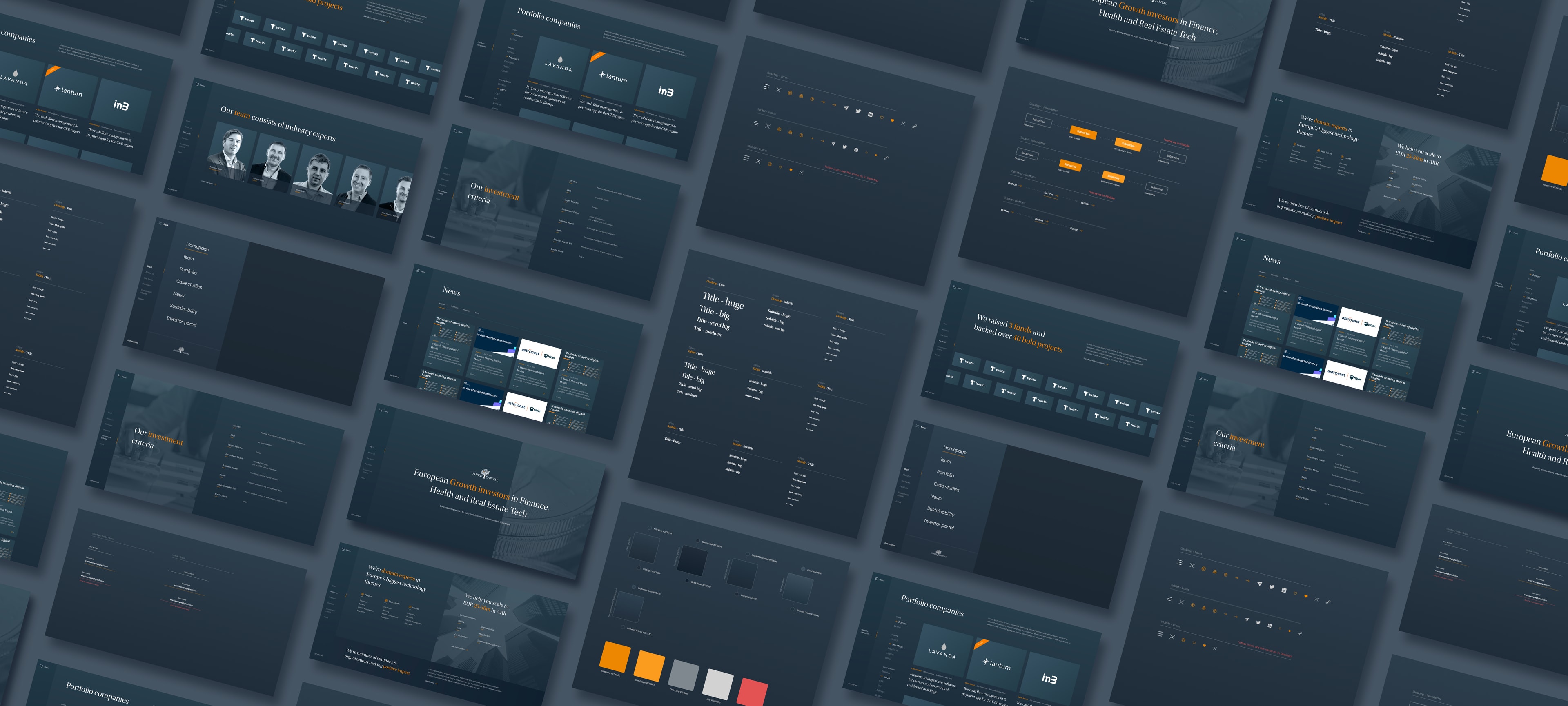 Finch Capital - homepage from desktop mockups