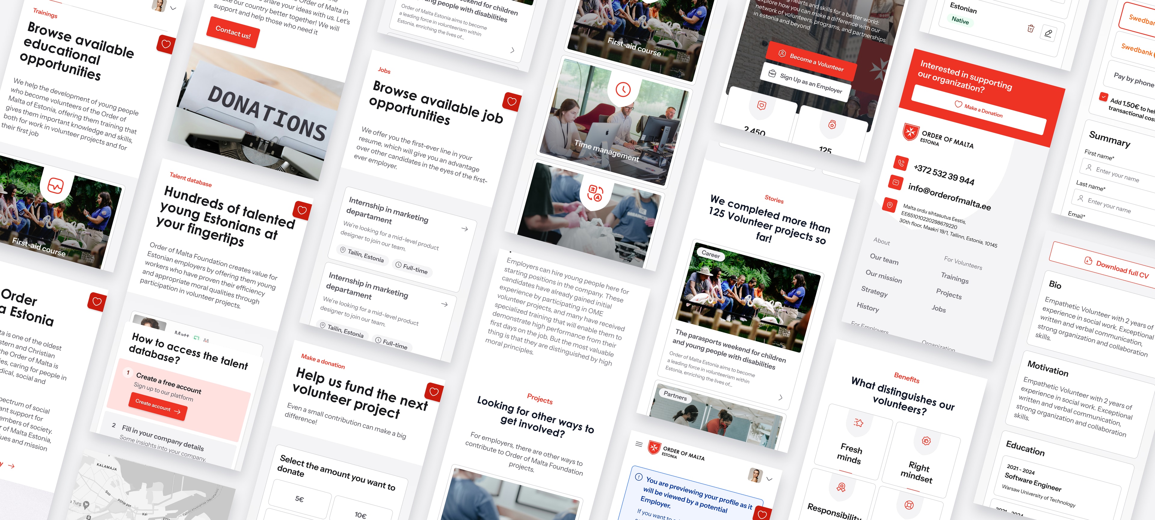 Order of Malta Estonia - homepage hero and volunteer profiles