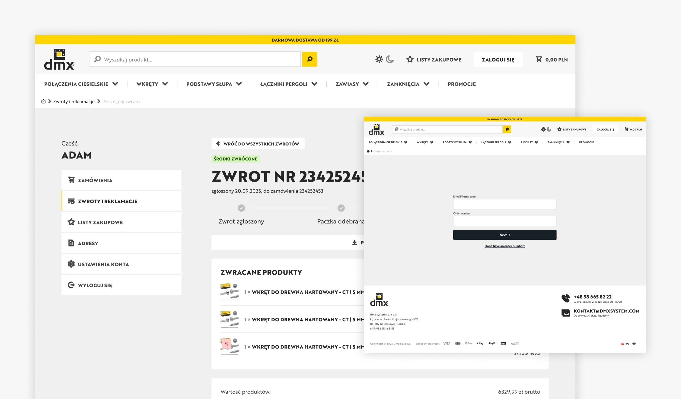 DMX System - checkout with payment and InPost Pay