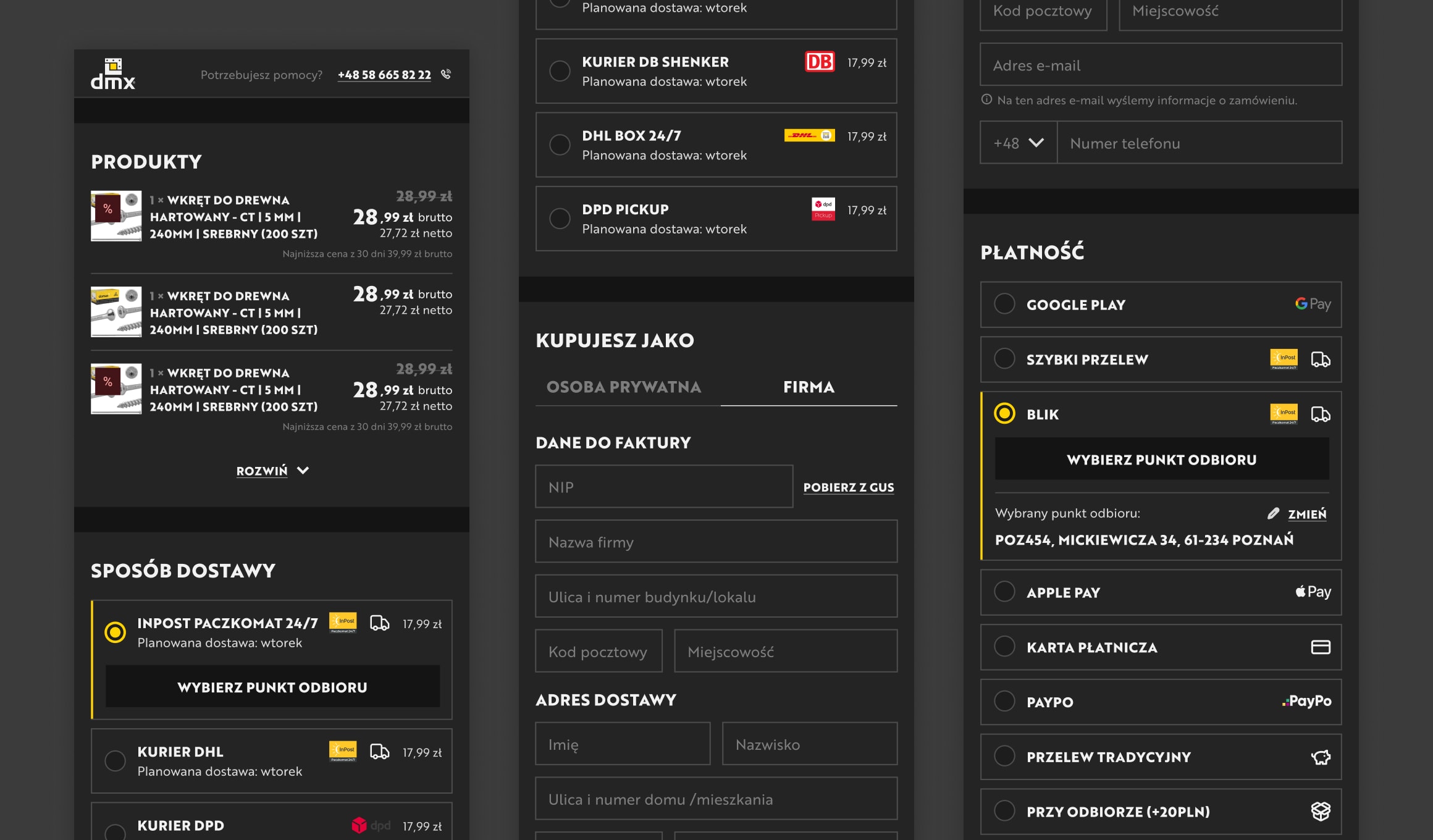DMX System - performance scores and Core Web Vitals