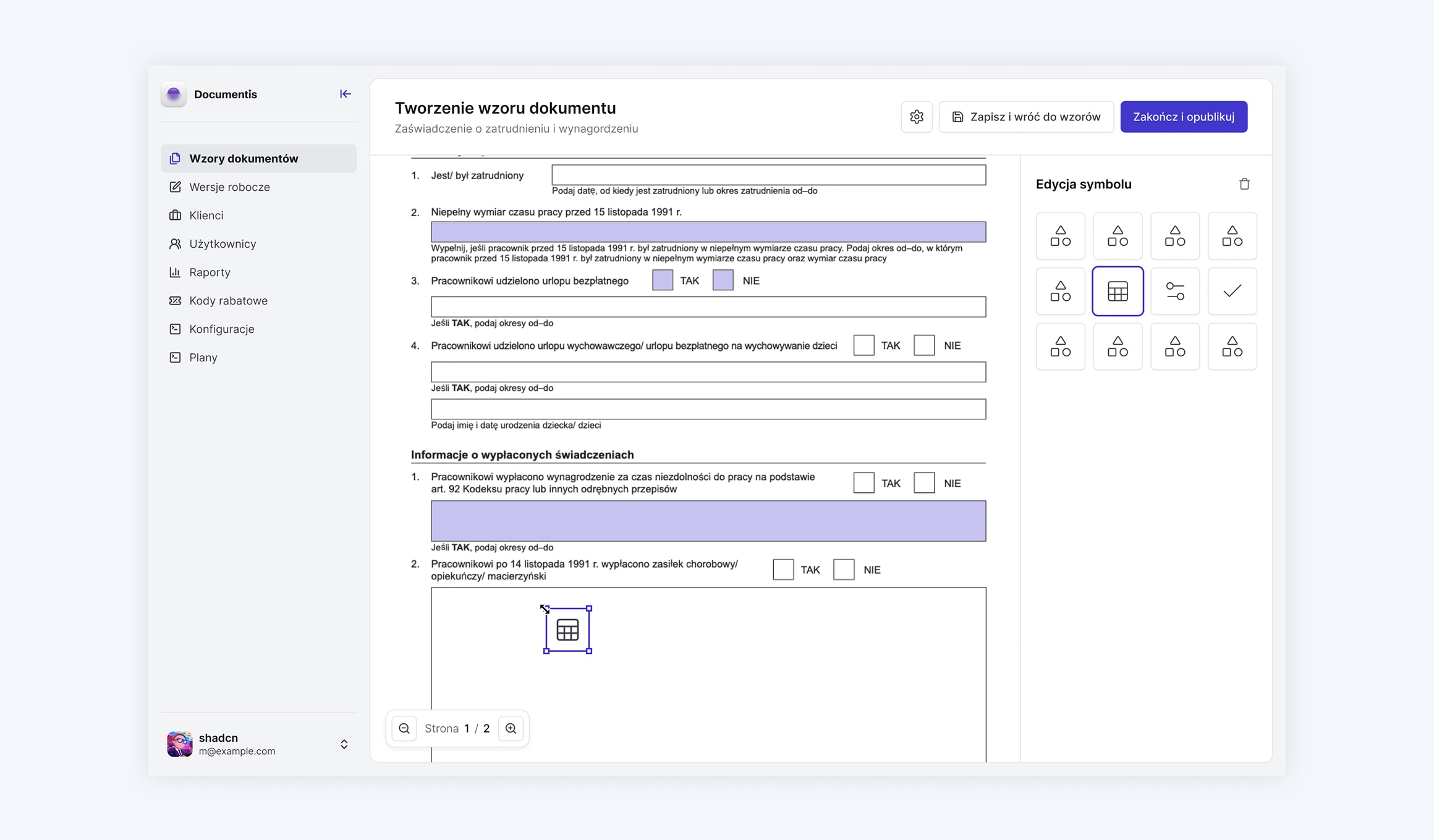 Dokumentis - visual PDF field editor