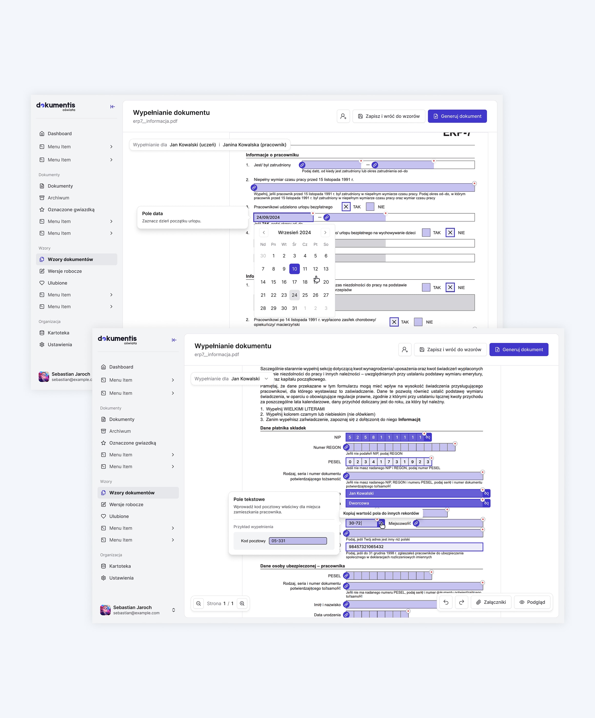 Dokumentis - fill-document editor on mobile