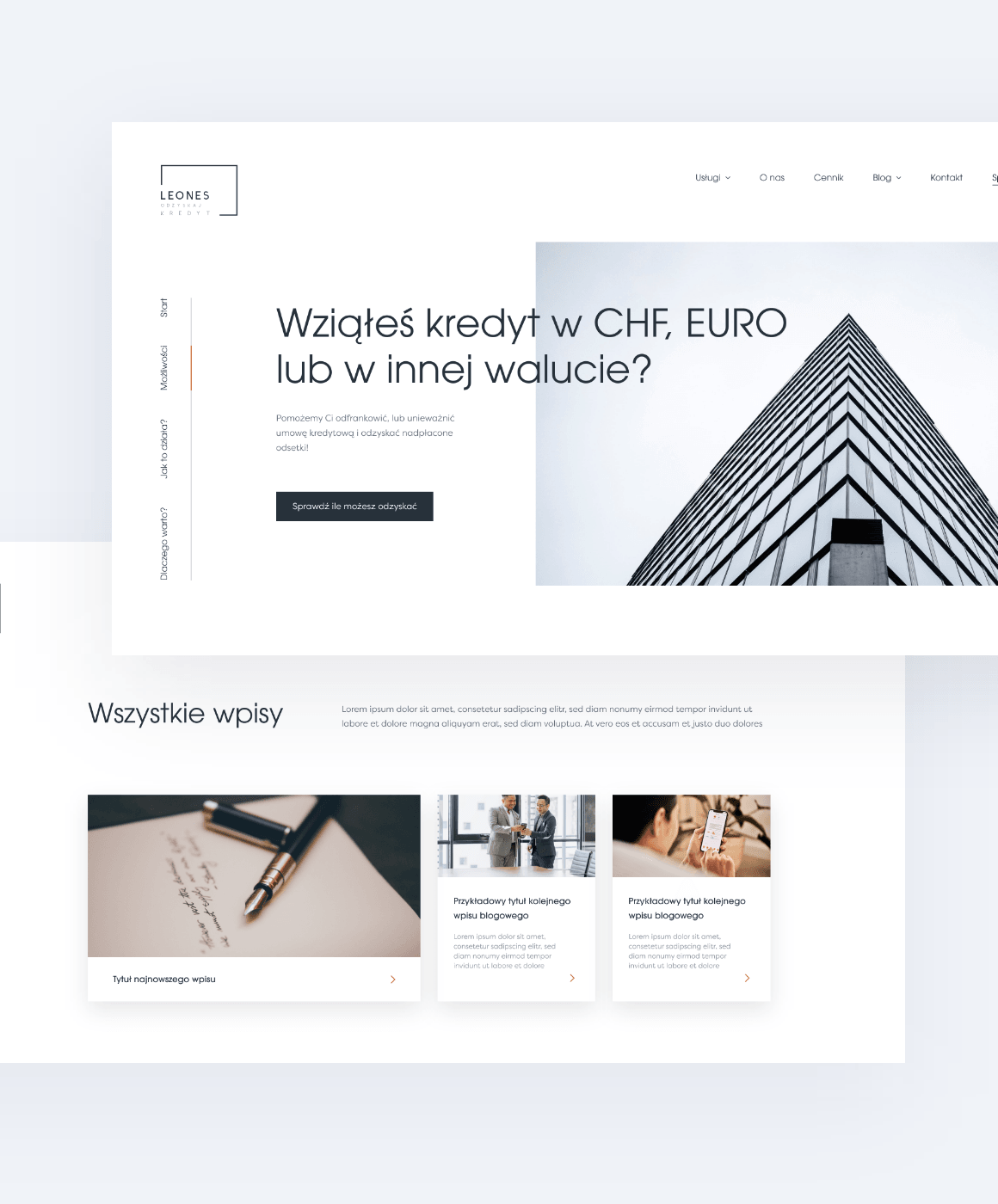 Project - A minimalist site with a custom lead-generation flow for a Swiss-franc mortgage law firm