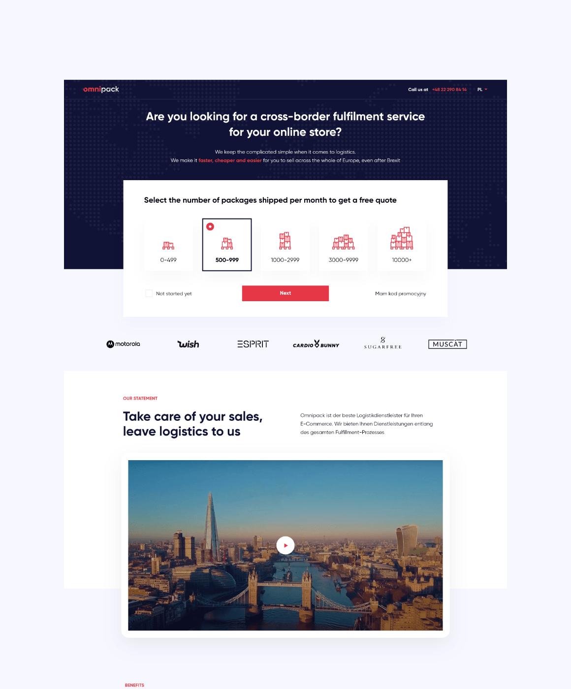 Project - Kreator landing page'y i dedykowany formularz leadowy dla wielojęzycznych kampanii marki fulfillmentowej