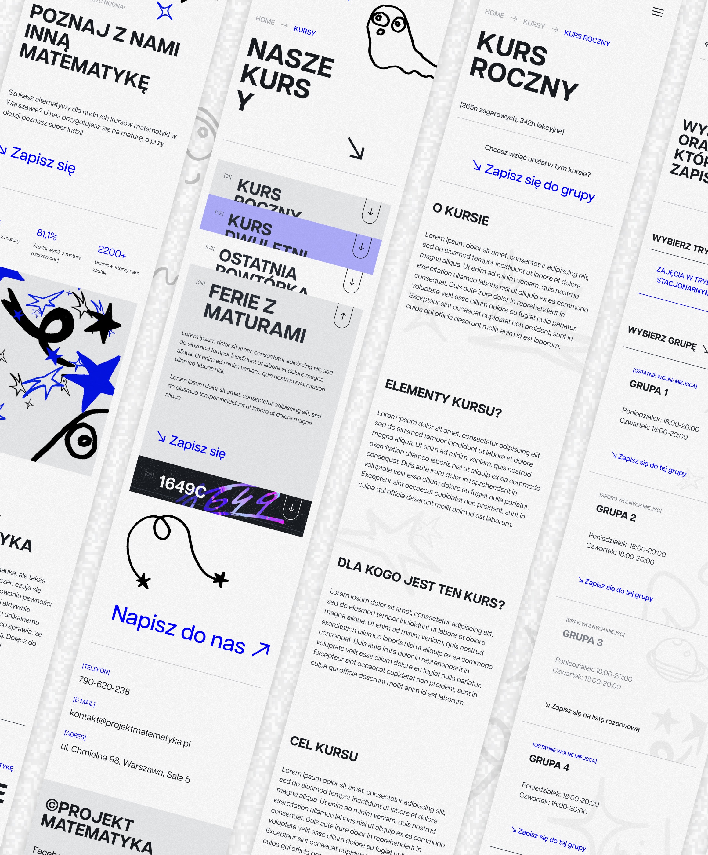 Project - A website and e-learning platform for a math academy, teaching in the room and over Zoom