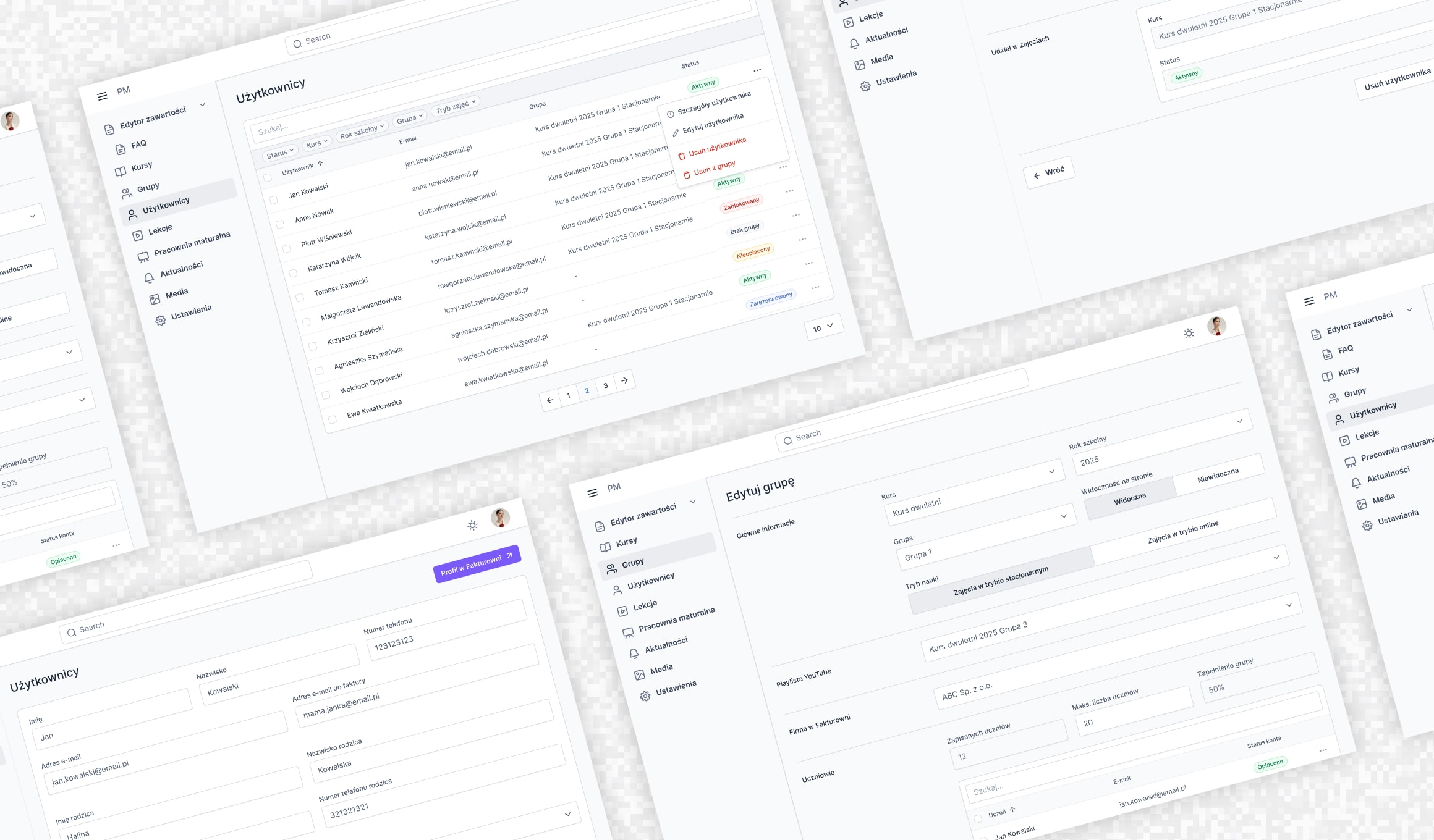 Projekt Matematyka - CMS course or student management