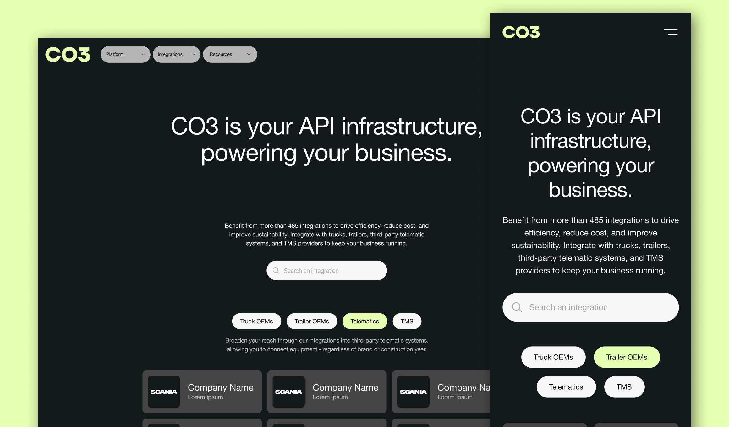 CO3 - integrations directory with search and provider filters