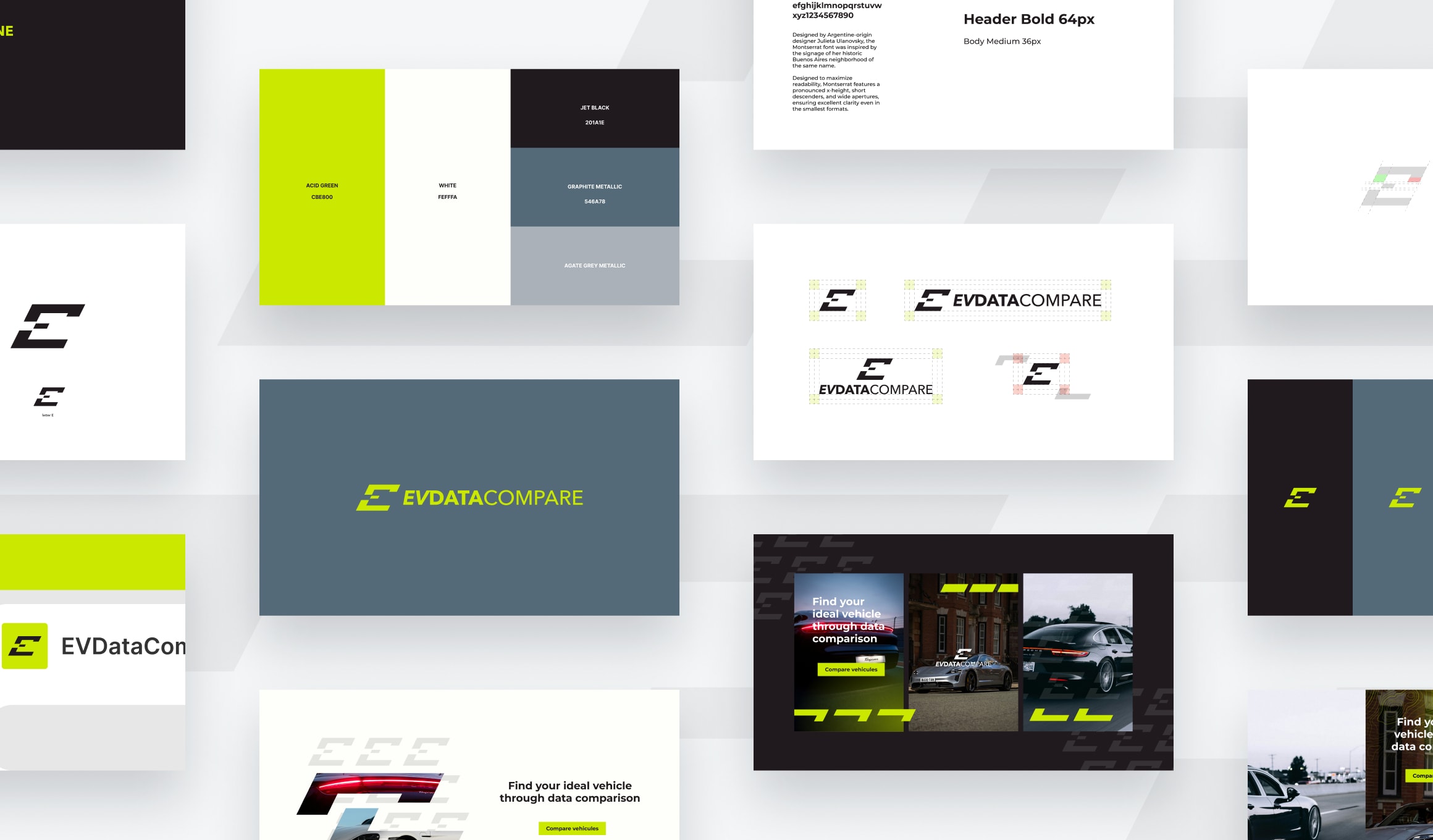 EV Data Compare - brand identity with logo, colours and typography